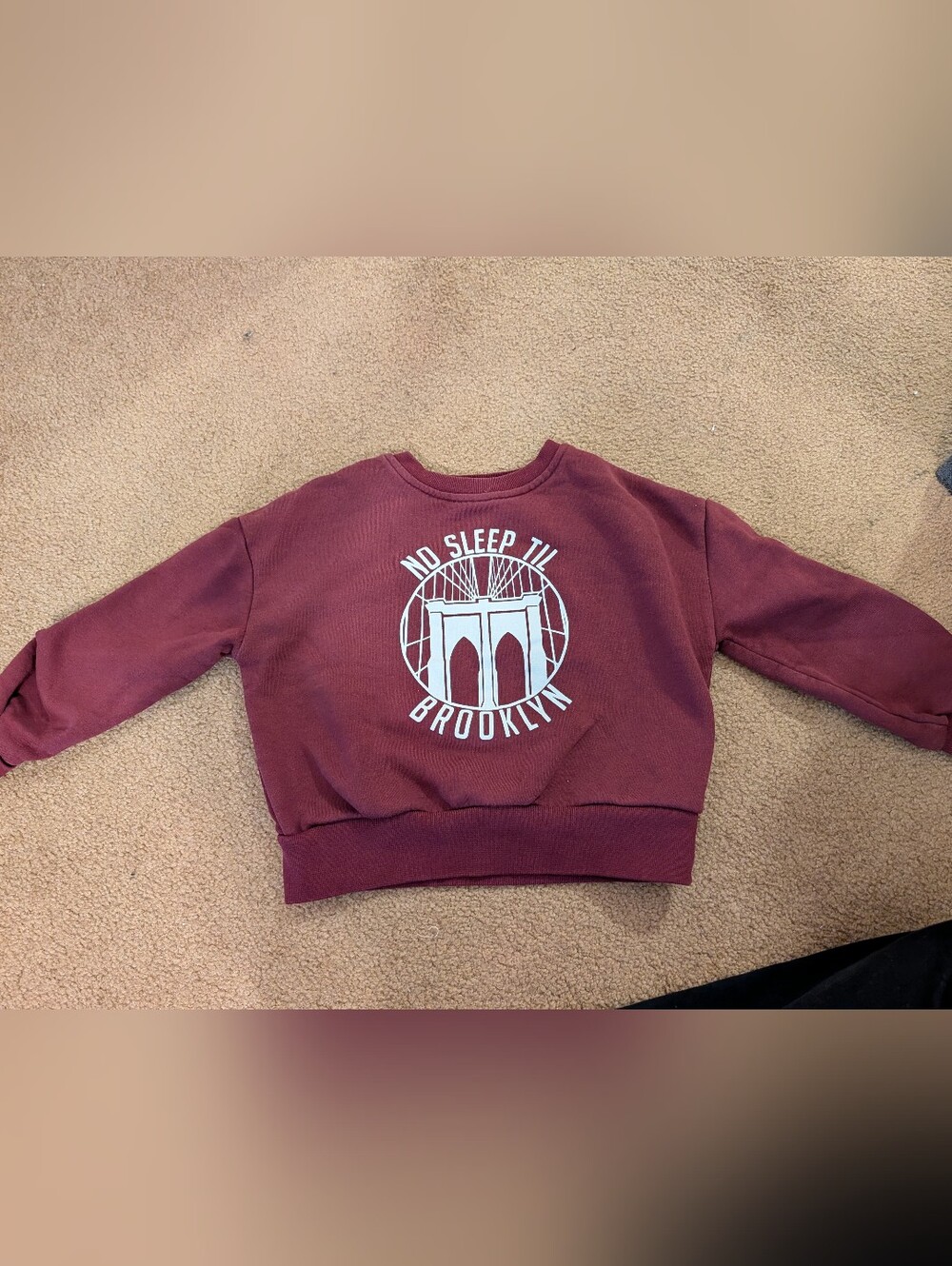 No Sleep Til Brooklyn Kids Sweatshirt - Burgundy